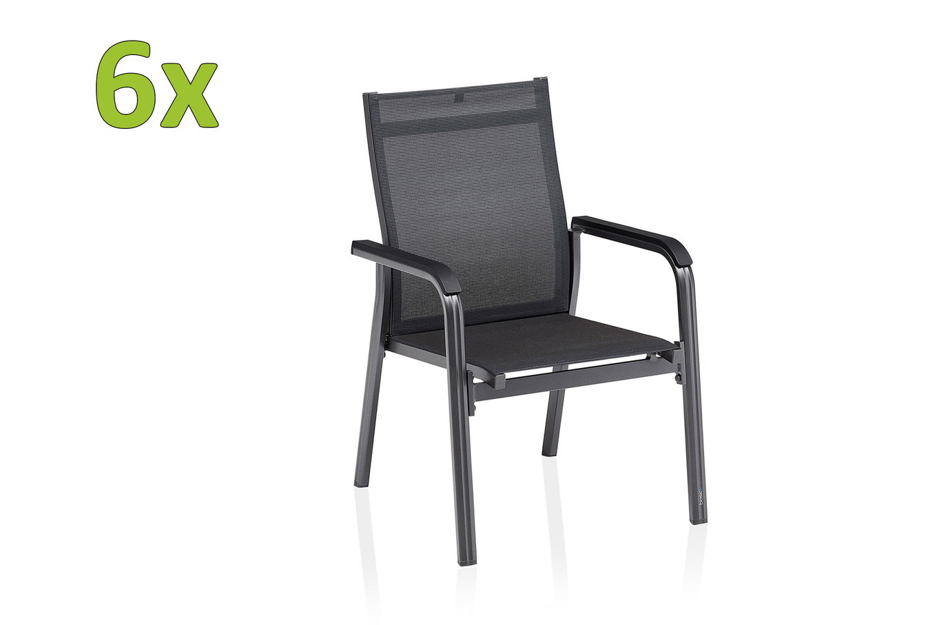 KETTLER BasicPlus Premium, anthra/lakritz, Alu/Outdoorgewebe, 6x Stapelsessel (0102405-7000) 31501__1