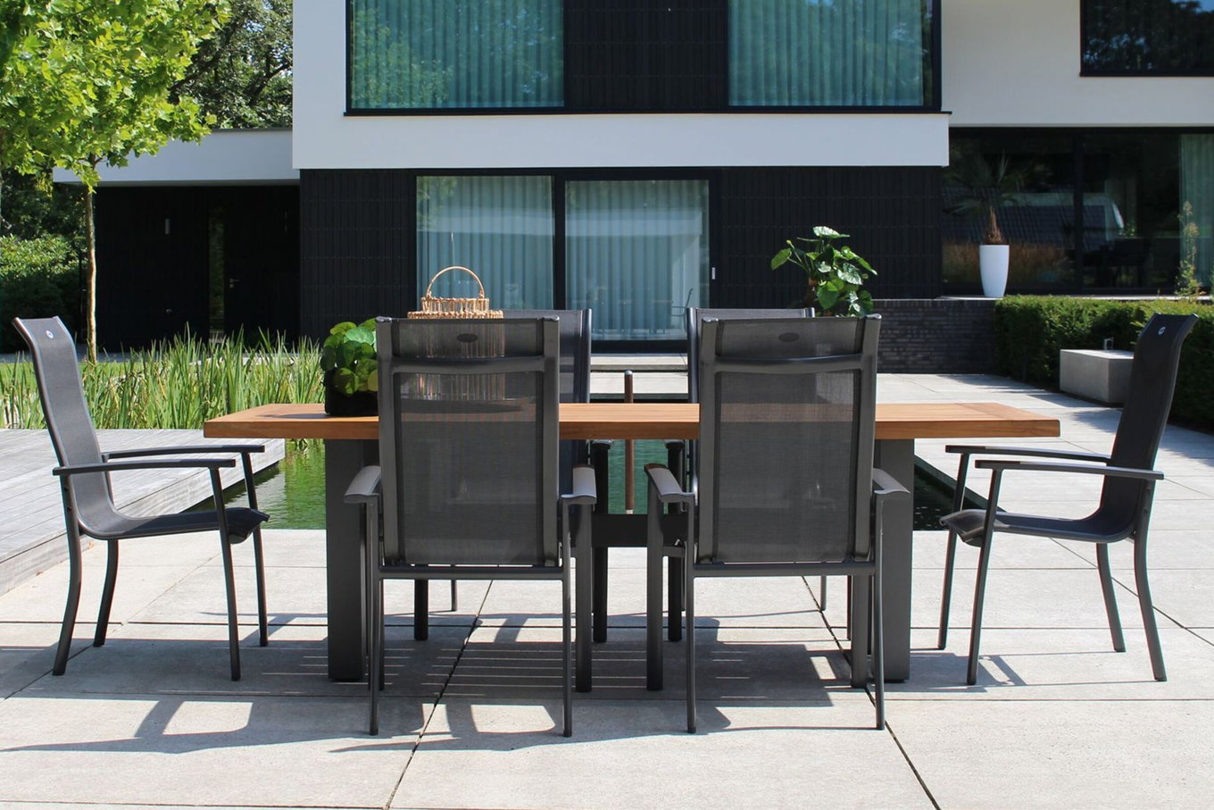 HARTMAN Sondermodell Yasmani/Alice Comfort Garten-Essgruppe, xerix, Alu/Teakholz, 240x100cm, 6 Stapelsessel 19049__1