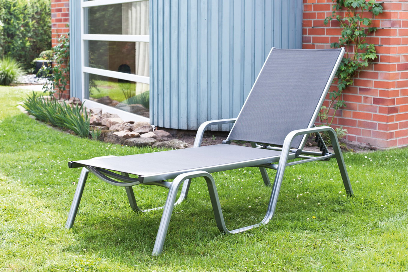 KETTLER BasicPlus Stapelliege, silber/anthrazit, Alu/Textilene, 202 x 70 x 37,5cm, 0301214-0000 10707_1__1