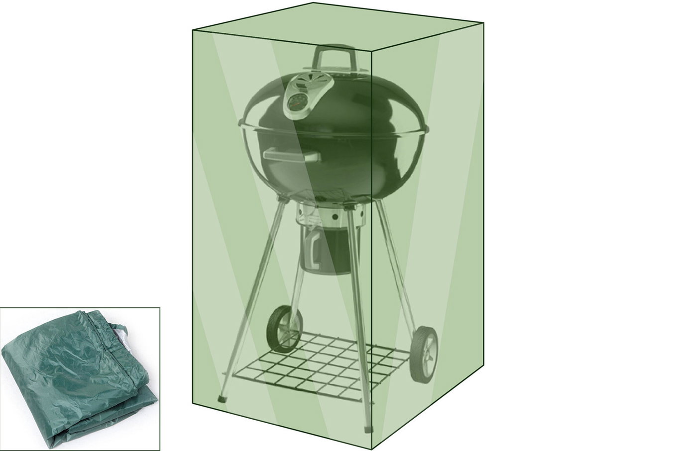 OUTFLEXX Abdeckhaube für Grills, z.B. CharBroil/ Napoleon usw., grün, Ø67 x 132 cm 13678__1