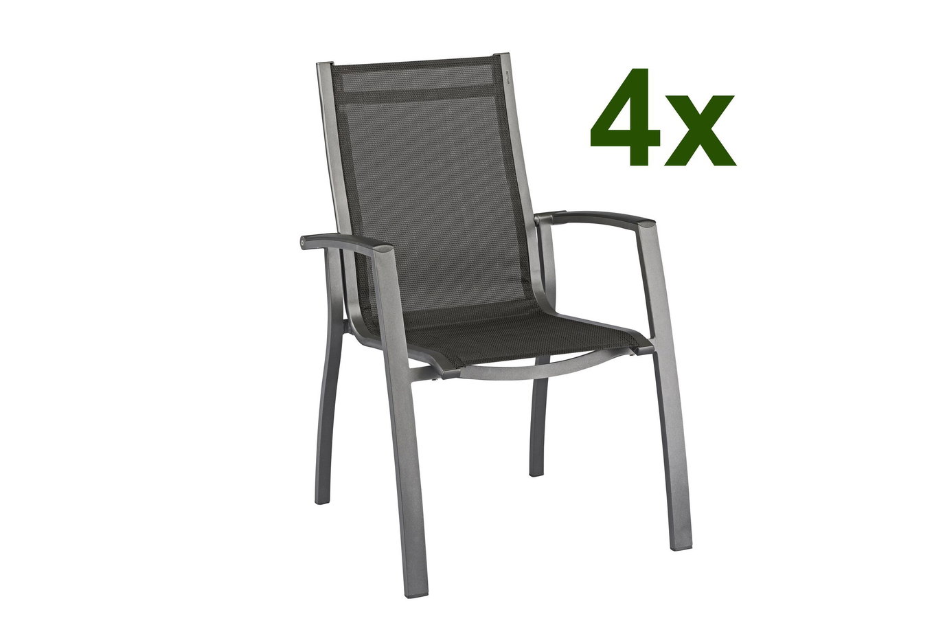 Kettler Altura 4er-Set Stapelsessel, anthrazit/anthrazit, 0302102-7100 13687__1