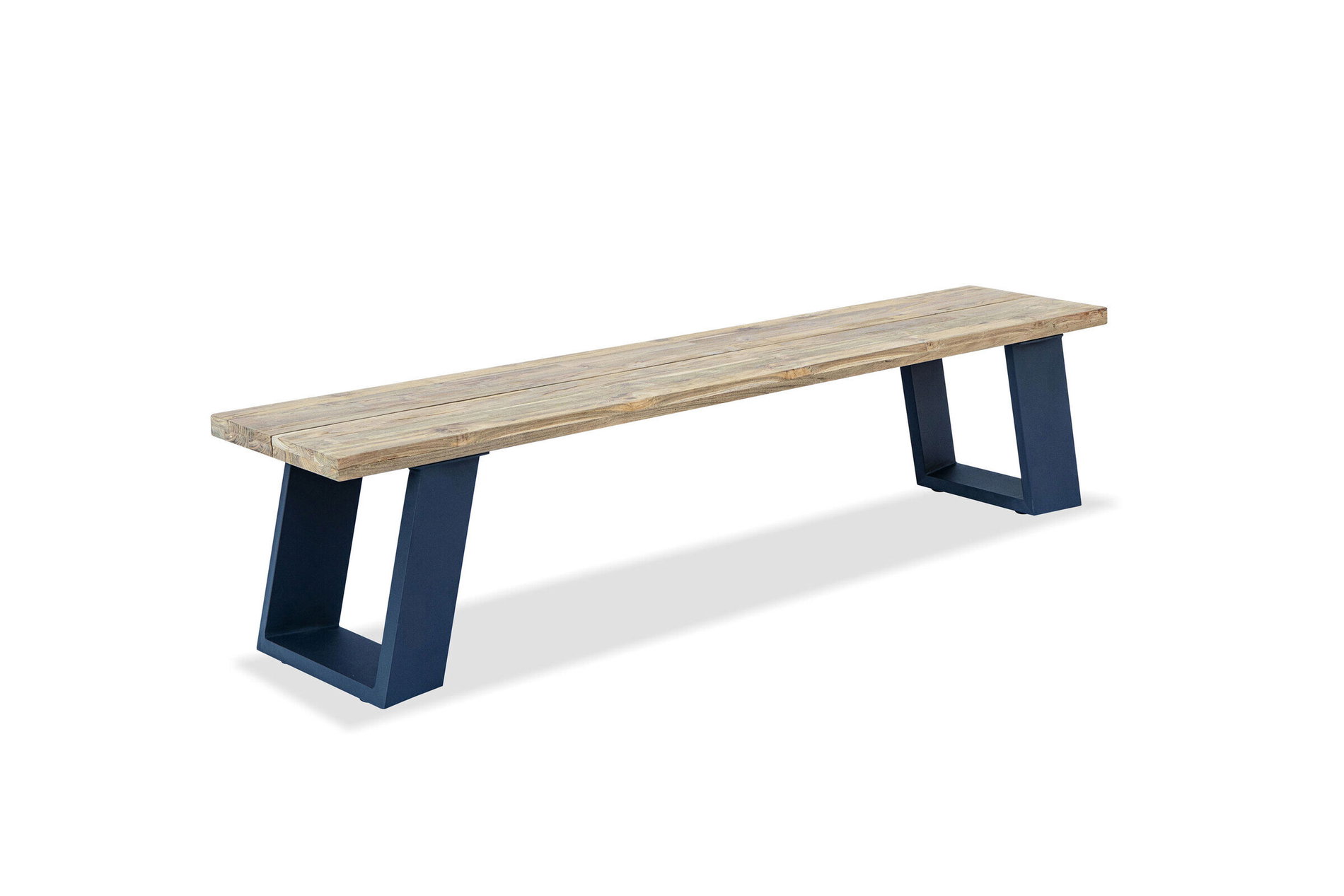 OUTFLEXX Bank, dark grey/natur, Alu/recyceltes Teak, 240x100x45cm, mit Baumkante, FSC®-zertifiziertes Produkt 20317__1