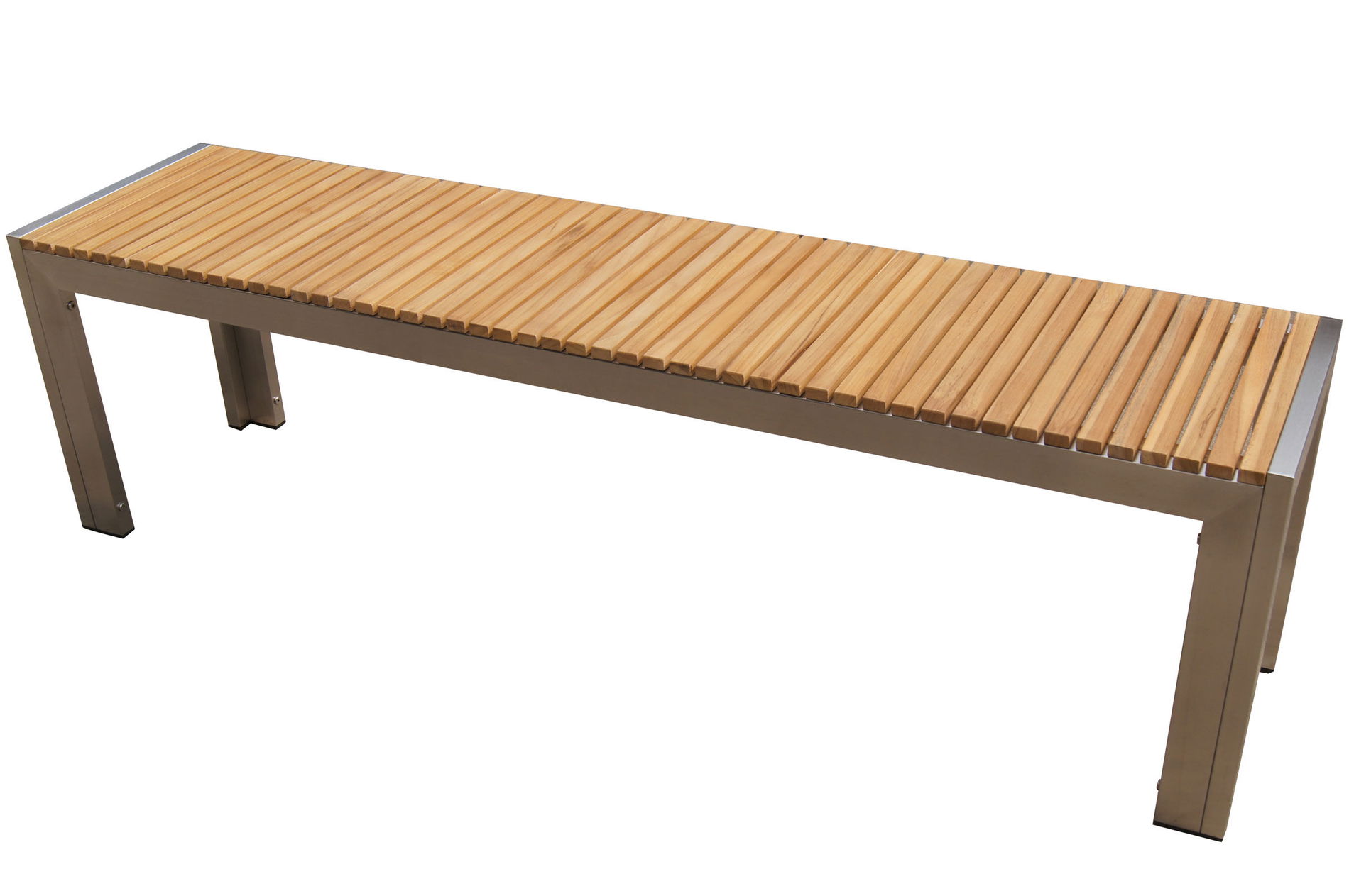 OUTFLEXX Bank aus Edelstahl/Teakholz, 160x38x45cm, FSC®-zertifiziertes Produkt 7102__1
