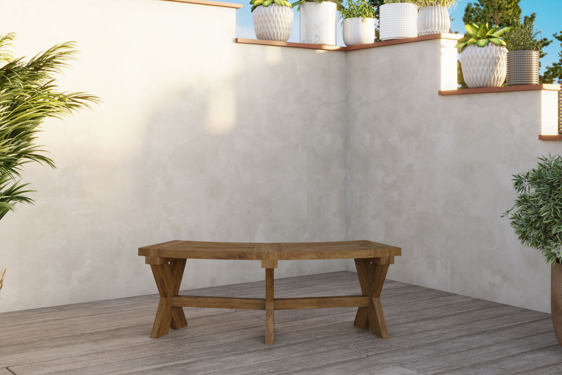 OUTFLEXX Quantum Bank, natur, recycled FSC-Teak, 175 x 61 x 46 cm 30850__1