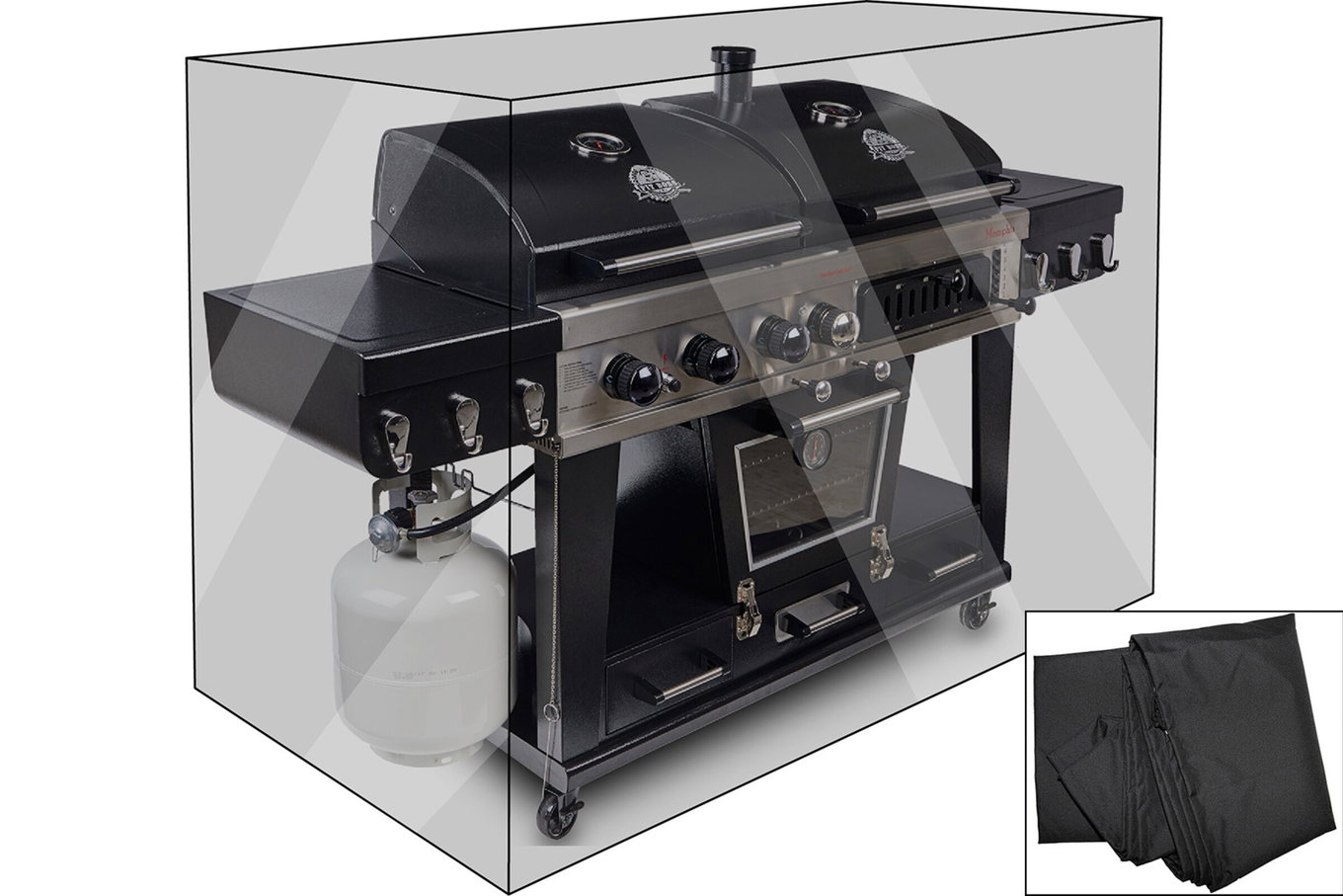 OUTFLEXX Premium Abdeckhaube, für Grills, z.B. 17311, schwarz, 191 x 67 x 123 cm, wasserbeständig 19907__1