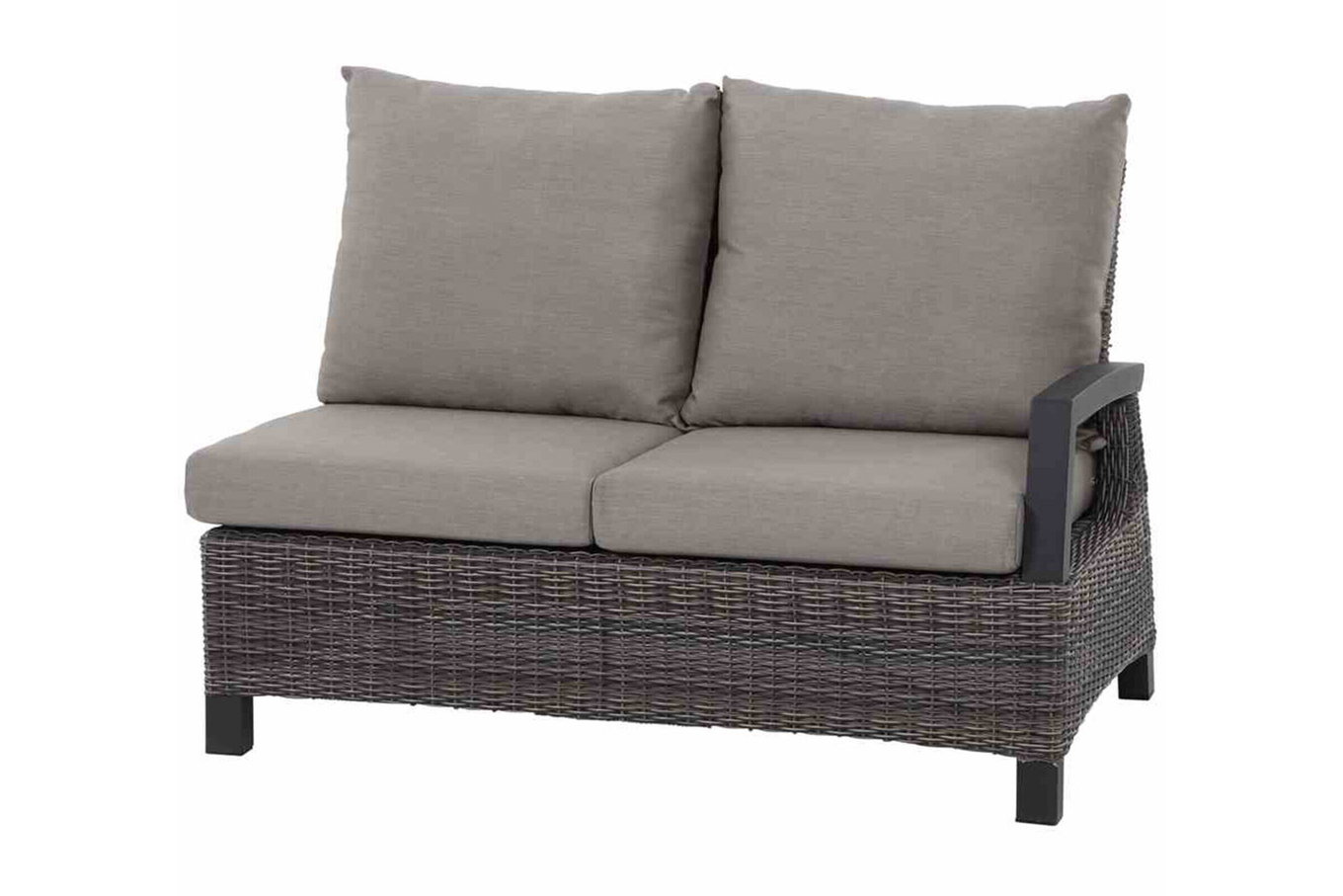 SIENA GARDEN Corido 2-Sitzer Sofa, charcoal, Alu / Gardino®-Geflecht, 136x83x88 cm, Armlehne links 20190__1