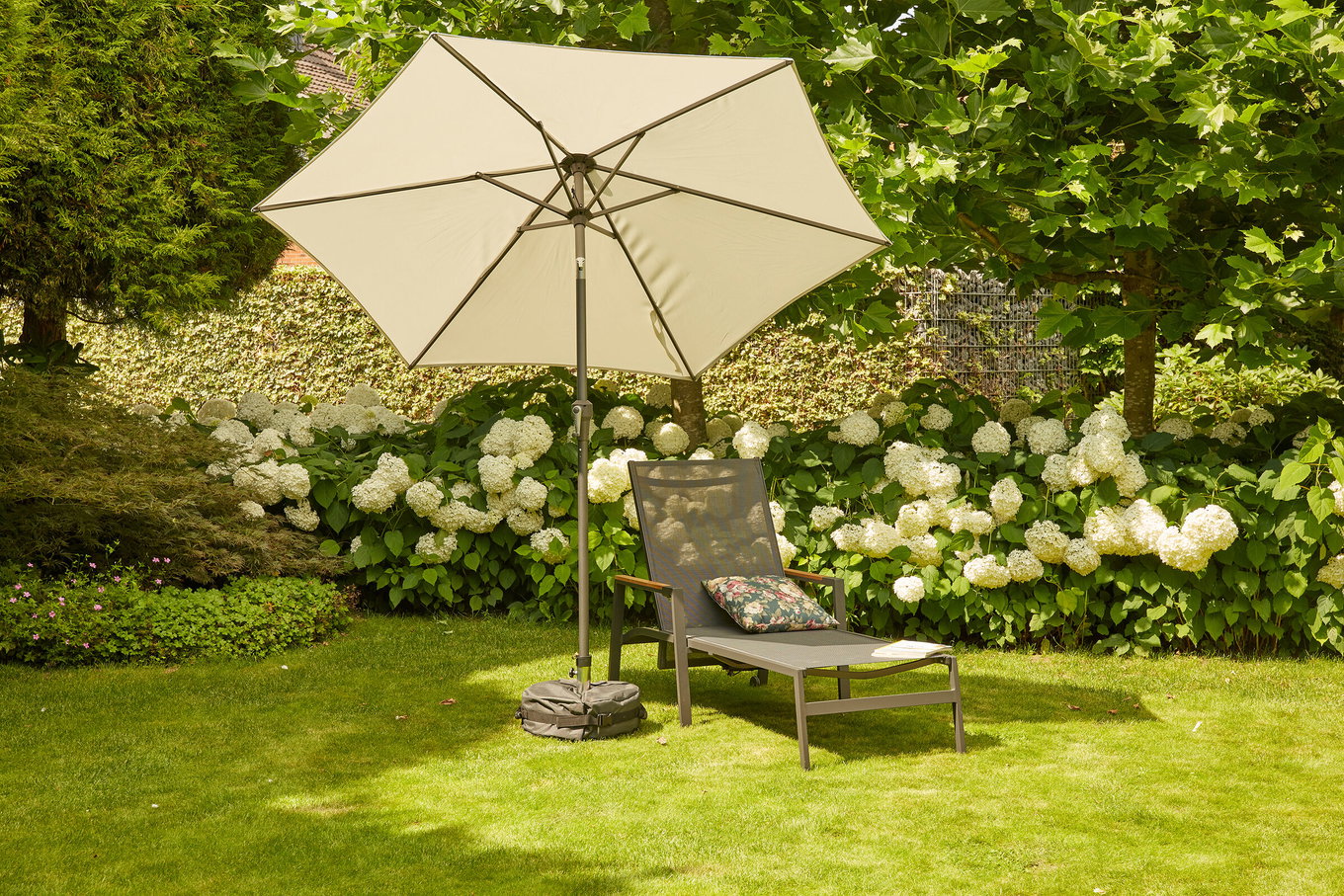 SIENA GARDEN Savona Liege, anthrazit matt, Alu/Ranotex, 197x76,5x106 cm, mit Teak-Armlehnen, verstellbar 30792__1