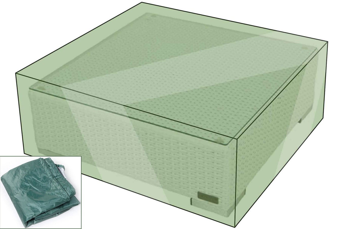 OUTFLEXX Standard Abdeckhaube passend z.B. für Hocker, grün, 72x72x38 cm 3404__1