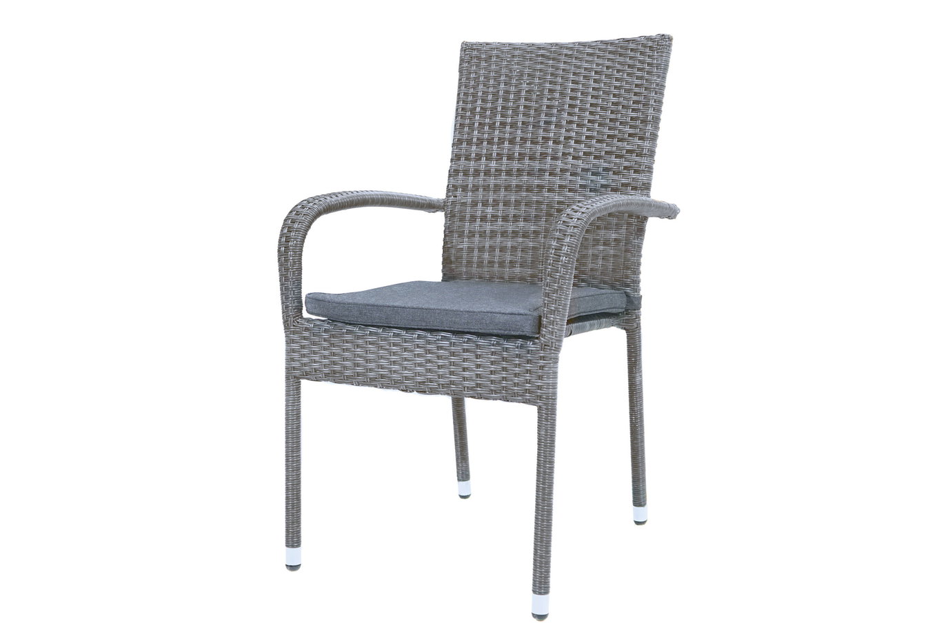 OUTFLEXX Vigo Stapelstuhl, stahlgrau-meliert, Polyrattan, 56x64x92 cm, inkl. Auflagen, stapelbar 23603__1