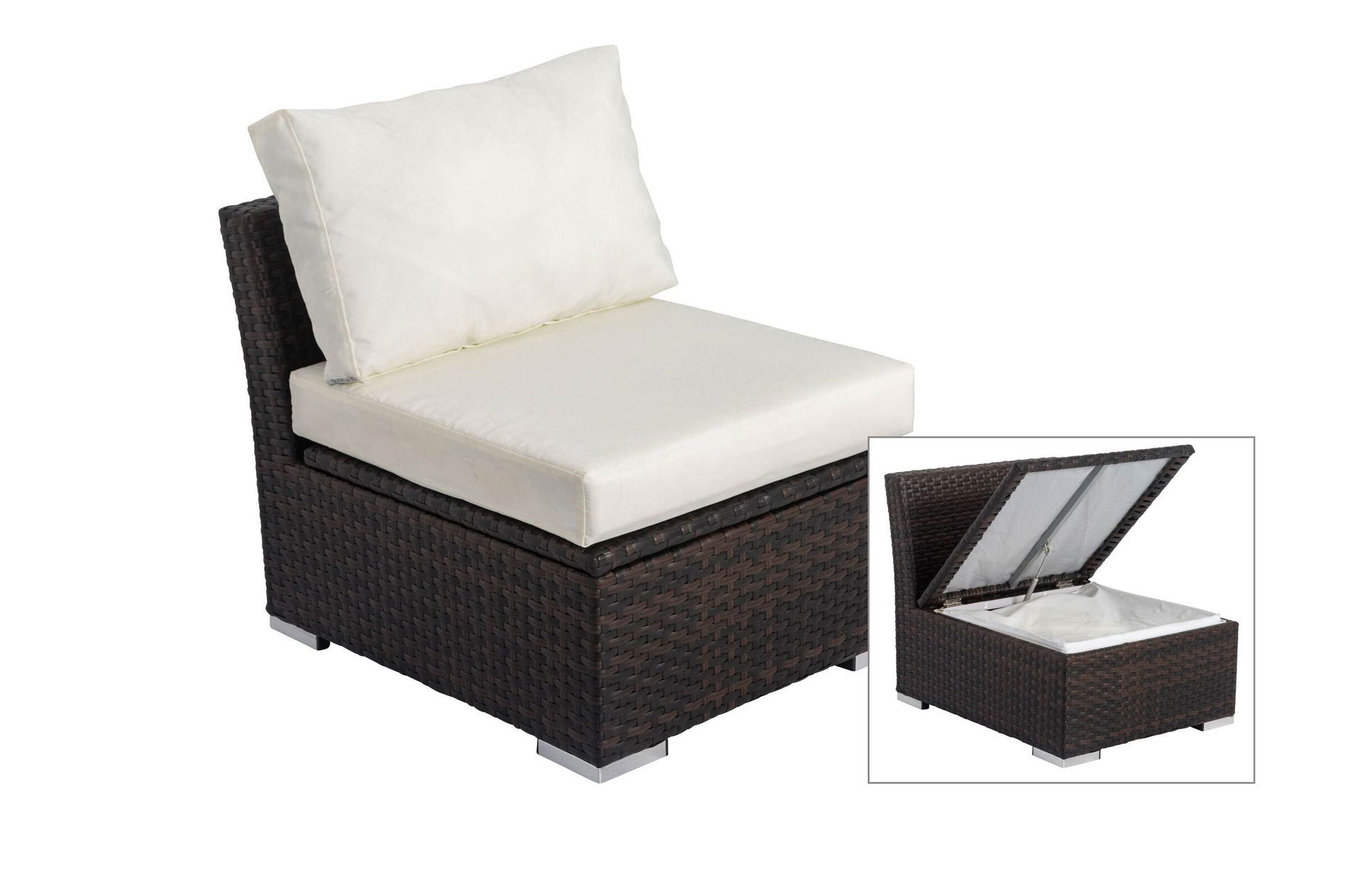 OUTFLEXX Mittelelement, braun marmoriert, Polyrattan, 63 x 78 x 65 cm, geeignet für 7759-BOX 18375_BOX__1