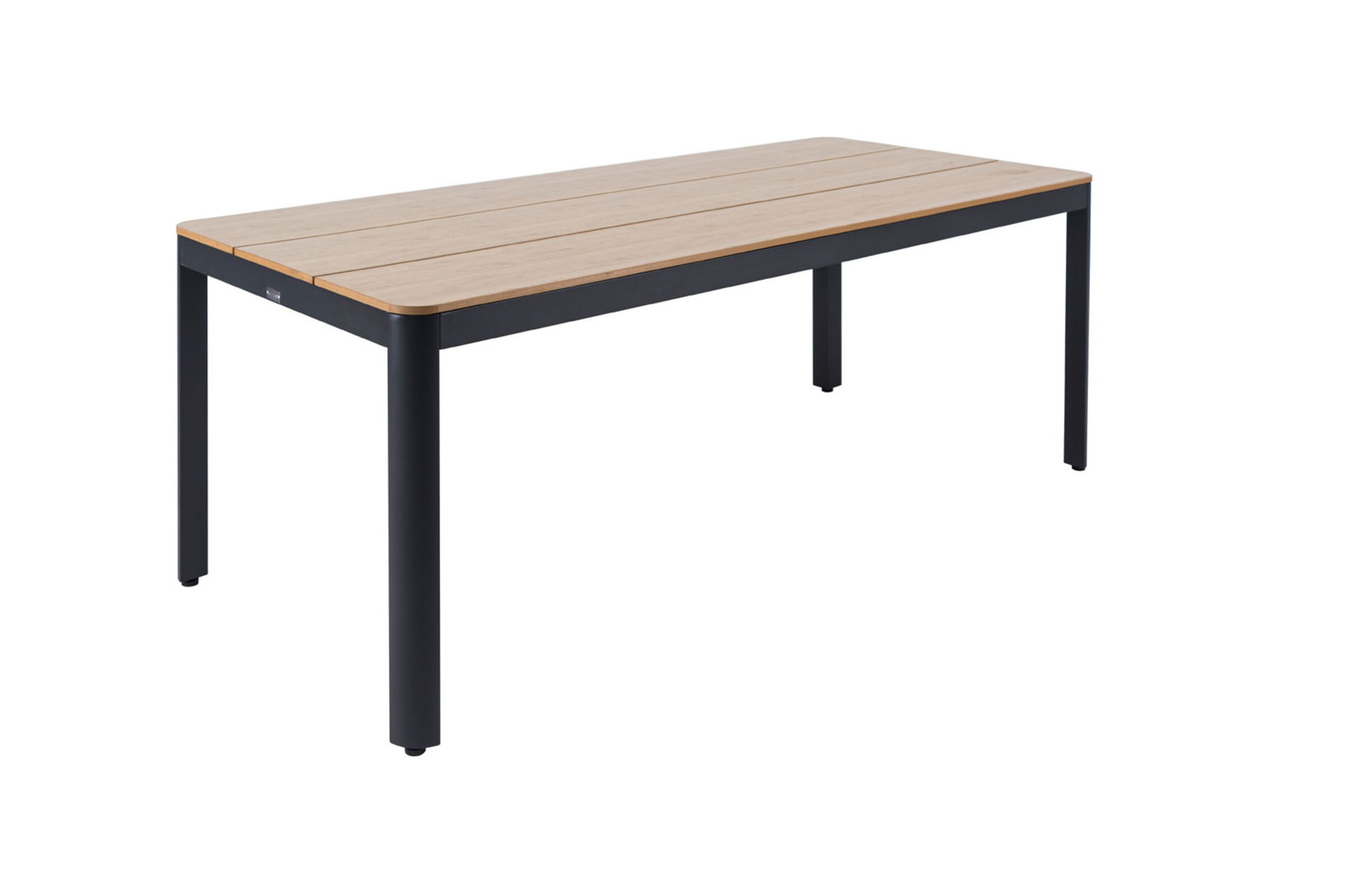 OUTFLEXX Tallinn Gartentisch, natur/schwarz, Alu/Holzimitat, 200 x 90 cm 21299__1