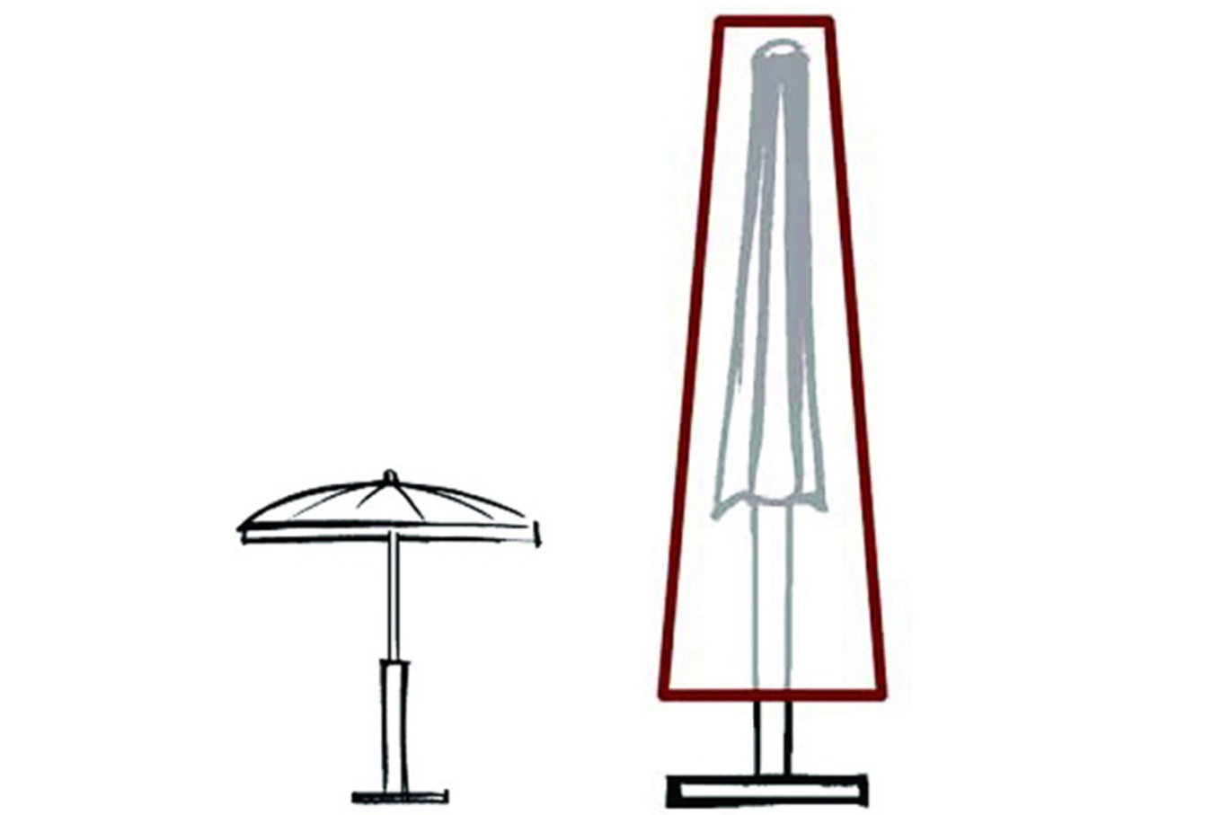 GARVIDA Schutzhülle für Sonnenschirme Ø 250 - 400 cm, braun, Polyestergewebe, 212 x 57/18 cm, mit Zugband 19088__1