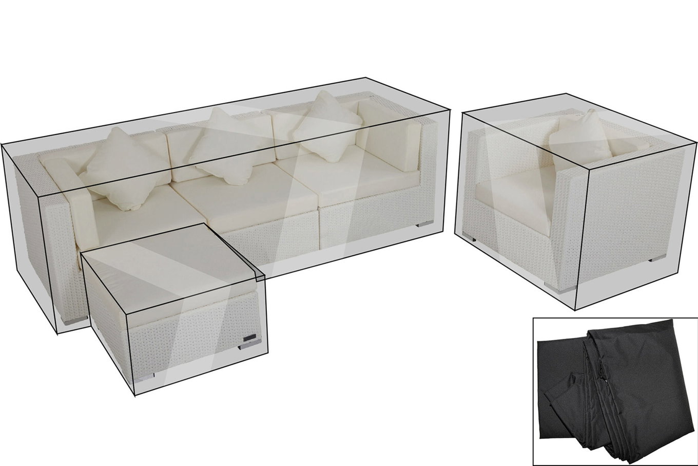 OUTFLEXX Premium Abdeckhauben-Set für Lounge theBox-B: 1077 / 1713 / 2523/ 16065, schwarz, wasserbeständig, ab 2015er Version 7935__1