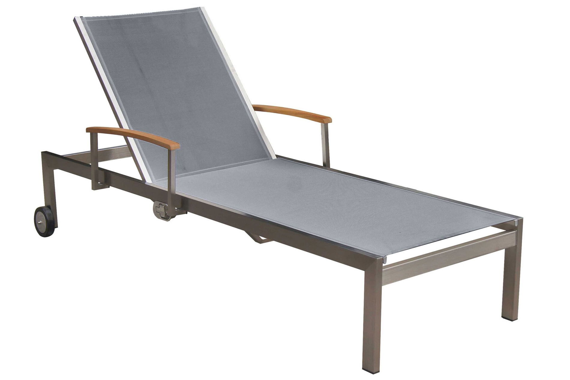 OUTFLEXX Rollliege, silber, Edelstahl/Textilene, mit Gasfeder, 195,5x74x35cm 13504__1