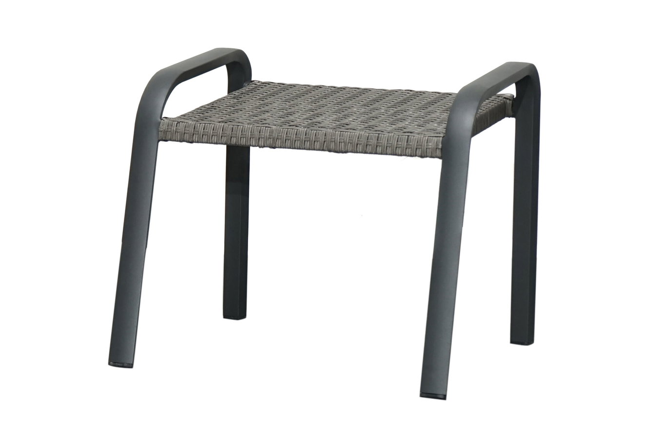 OUTFLEXX Kiribati Fußhocker, grau, Aluminium/Polyrattan, 59x50x49,5 cm 33690__1