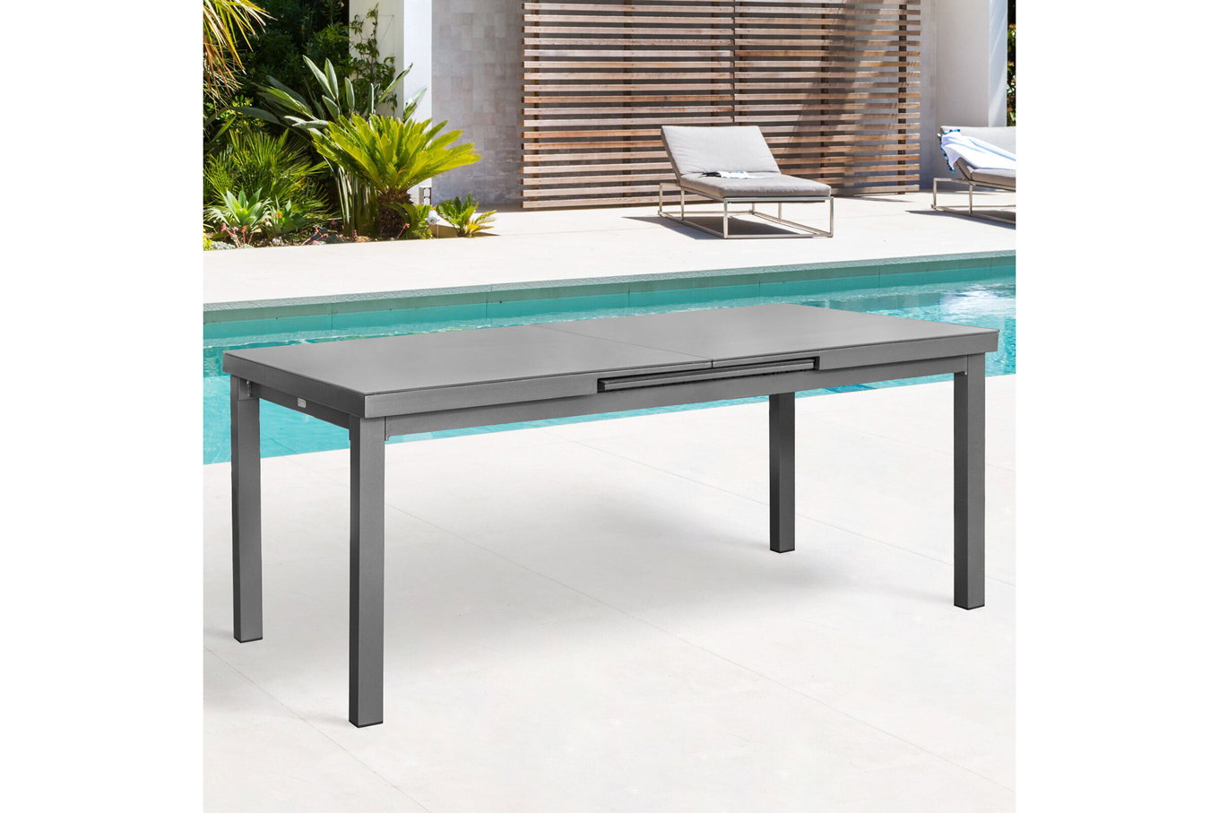 OUTFLEXX Premium Ausziehtisch, graphit, Aluminium/Glas, 180/240x100cm, automatischer Ausziehmechanismus 21877__1