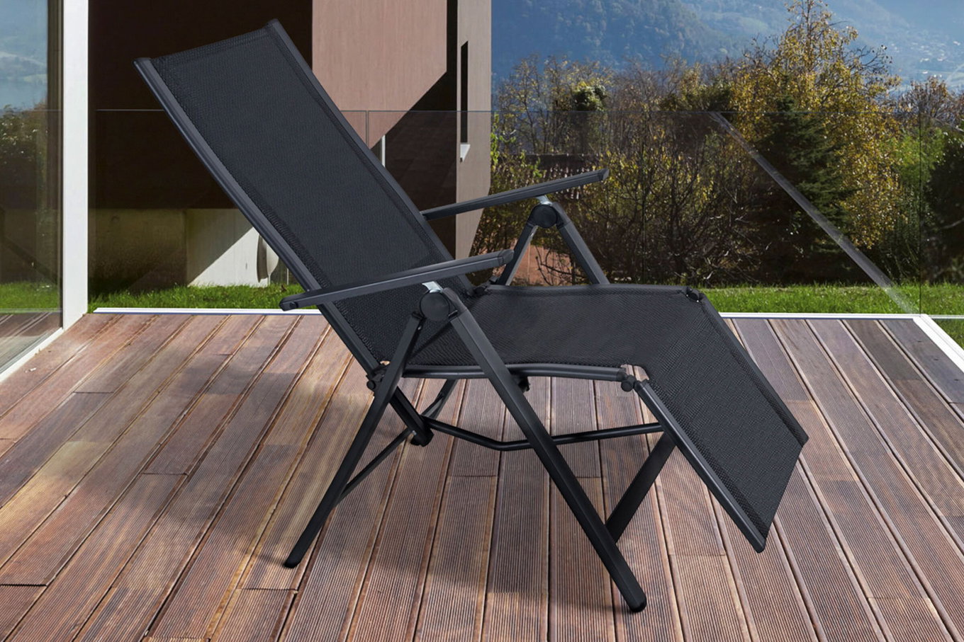 OUTFLEXX Relaxsessel, anthrazit matt/schwarz, Alu/Textilene, 67x71x110cm, 7-fach verstellbar 20359__1