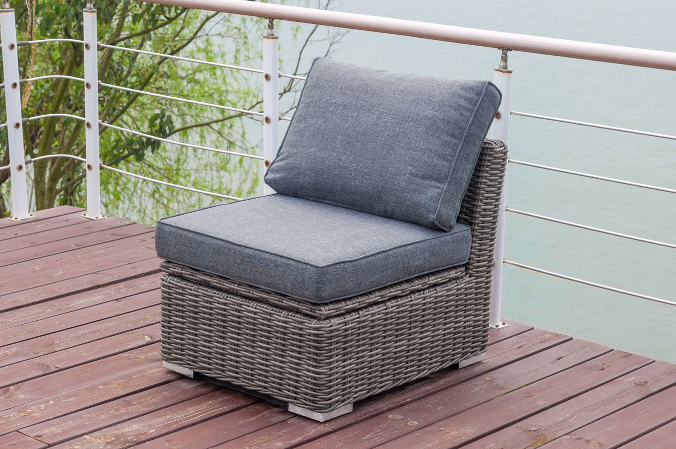 OUTFLEXX Mittelelement, grau, Polyrattan, 63 x 78 x 65 cm, geeignet für 18370-BOX-A/-D 18371_BOX__1