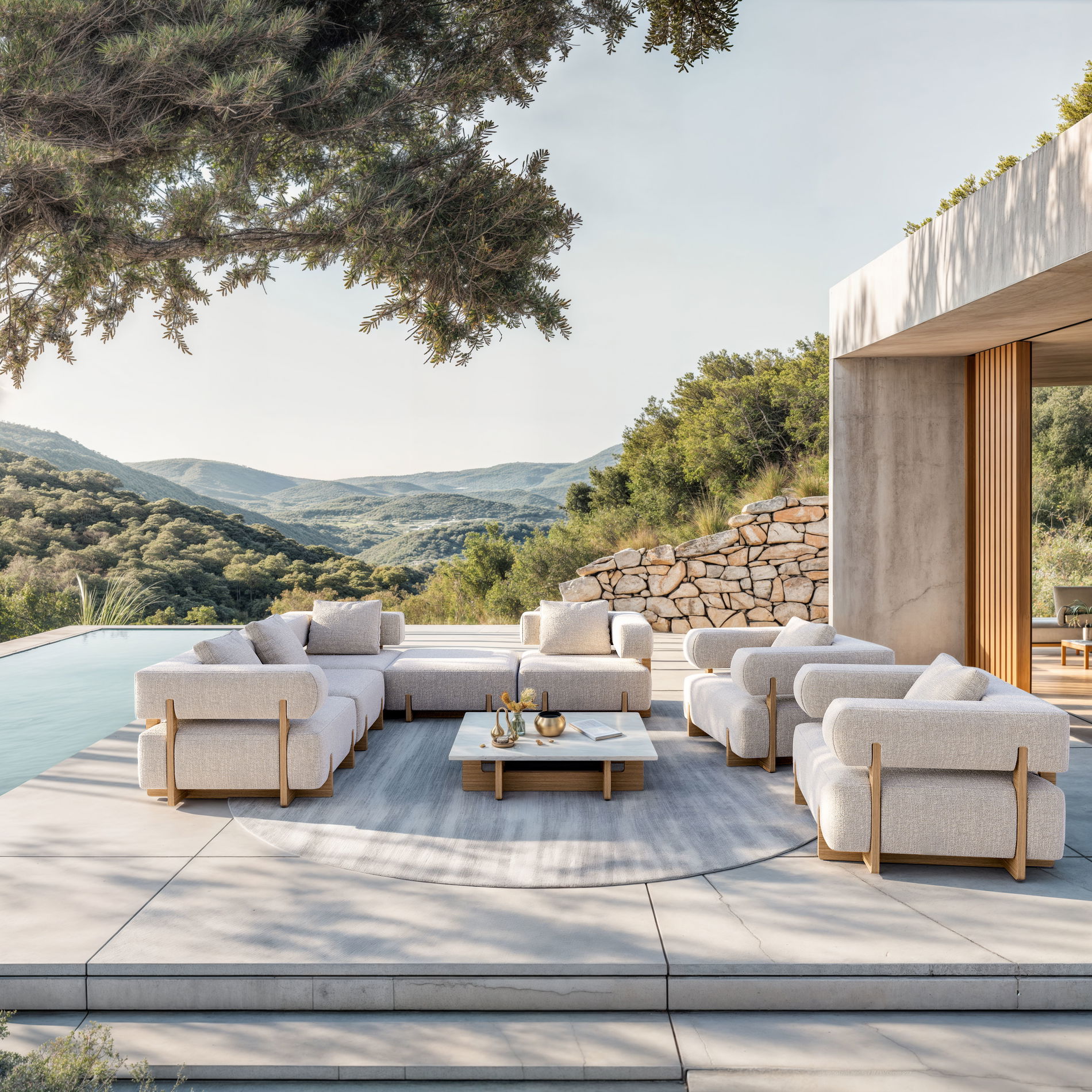 PLOSS Epoque XL Gartenlounge, beige/cloud weave, Alu/Polyester/Schaumstoff, inkl. Polster