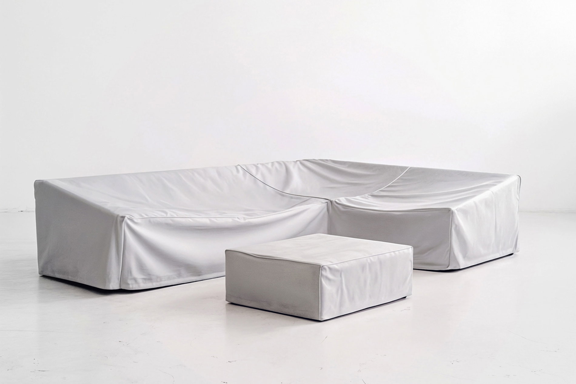 PLOSS Abdeckhauben-Set für Lunare Lounge Light Plus, hellgrau, Polyester/TPU, atmungsaktiv, UV50+, doppelte Nähte, mit Kordelzug & verbundener Tasche 