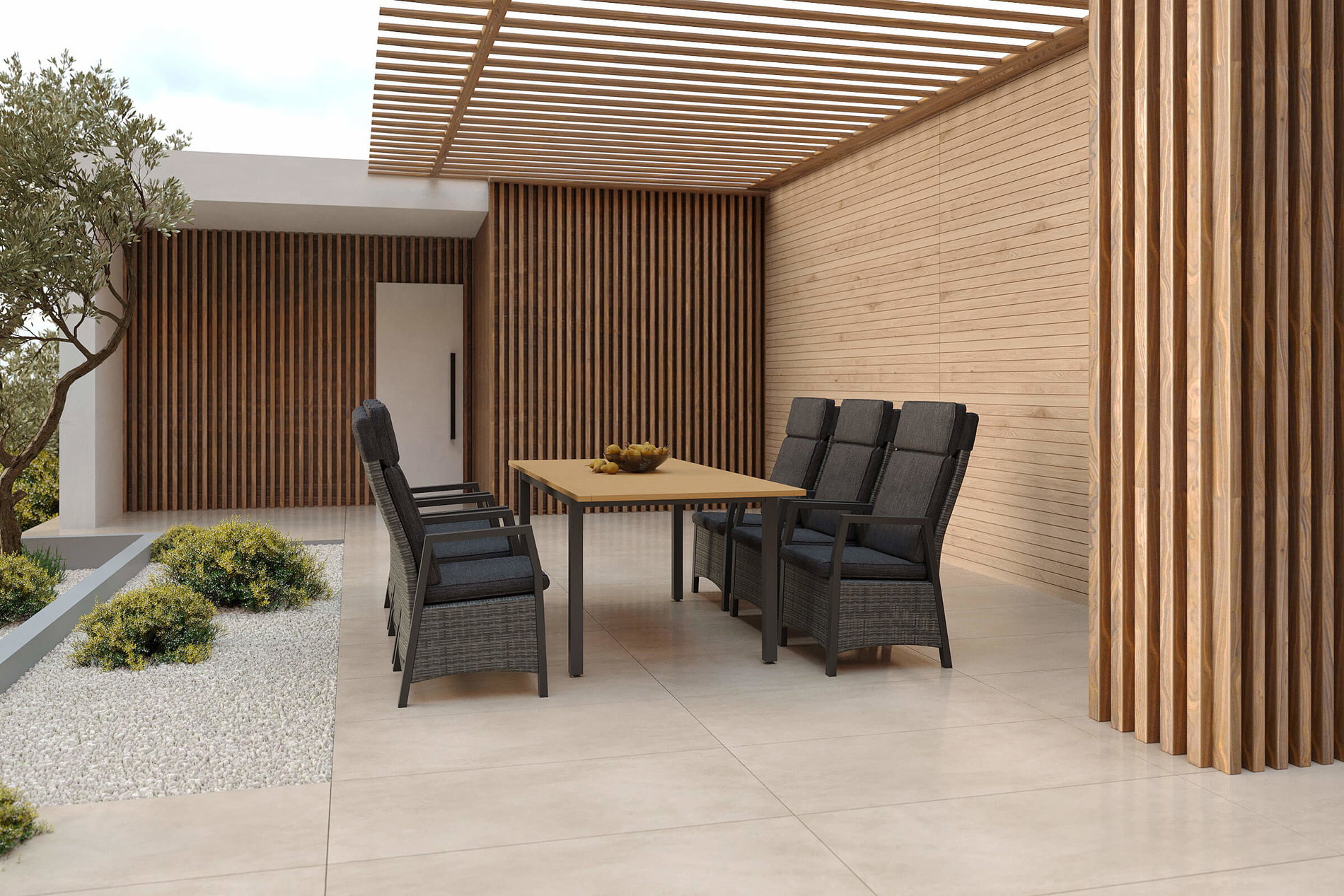 HARTMAN Nova Garten-Essgruppe mit 6 Sesseln, anthrazit/grau/natur, Alu/Polyrattan/Teak, Tisch 150/210 x 90 cm, verstellbare Rückenlehne HARTMAN Nova Garten-Essgruppe mit 6 Sesseln, anthrazit/grau/natur, Alu/Polyrattan/Teak, Tisch 150/210 x 90 cm, verstellbare Rückenlehne