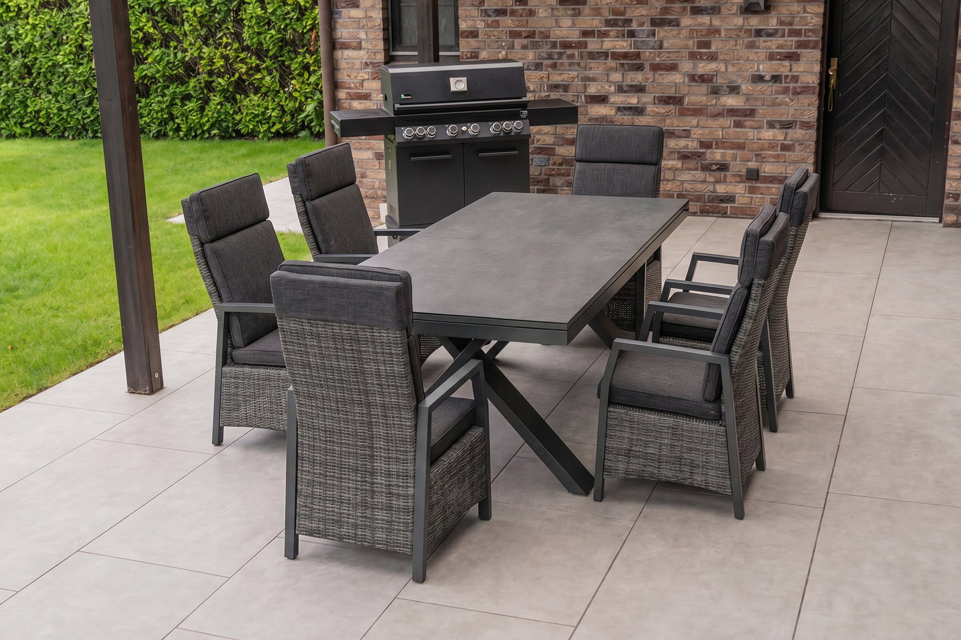HARTMAN Nova Garten-Essgruppe, 6 Personen, ausziehbar, 220-280cm, Alu/Polyrattan/Glaskeramik HARTMAN Nova Garten-Essgruppe, 6 Personen, ausziehbar, 220-280cm, Alu/Polyrattan/Glaskeramik