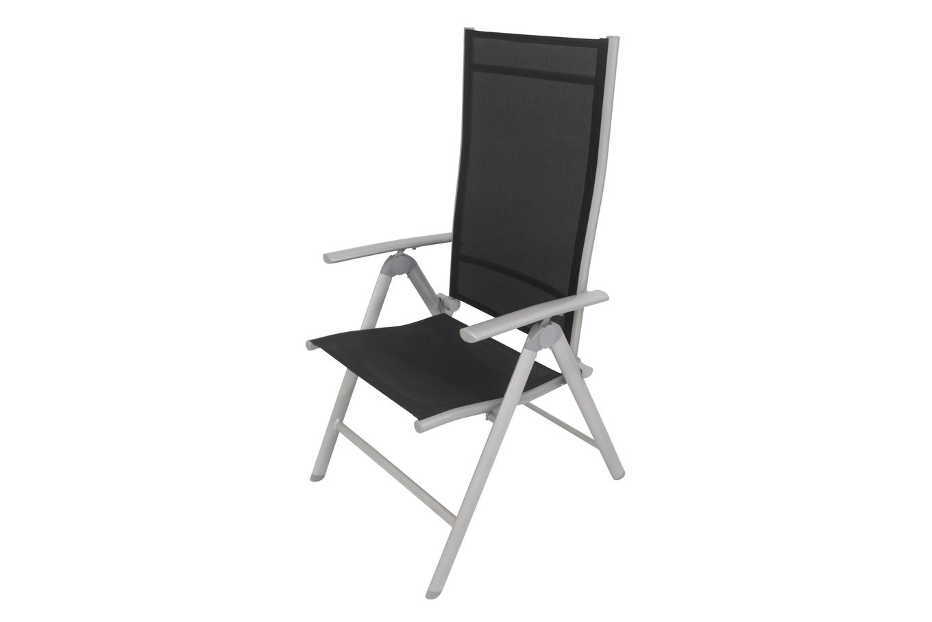 VILLANA Sylvania Klappstuhl, silber/schwarz, Aluminium/Textil, 67 x 58 x 113 cm, klappbar 13397__1