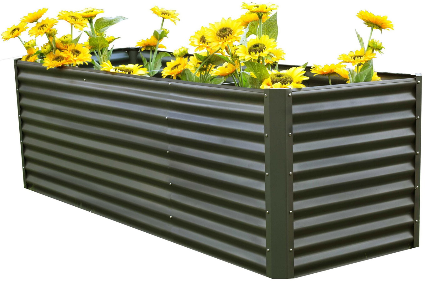 OUTFLEXX Set Hochbeet mit Erweiterungsmodul, anthrazit, Aluminium-Zink-Stahl, 120+80cm 16093__1