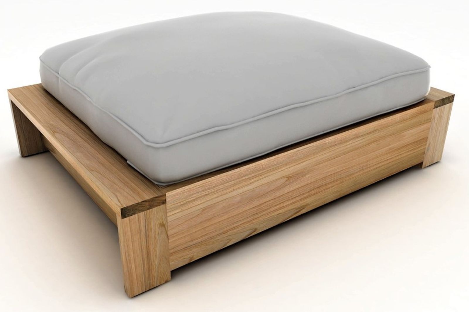 OUTFLEXX Kassel Loungehocker, recyceltes Teakholz, inkl. Polster aus Olefin, rustikal gebürstet 18333__1